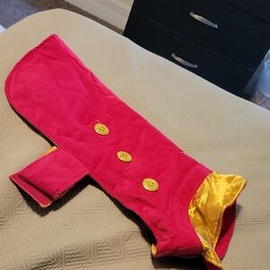 Pink Dog Coat with Yellow Lining